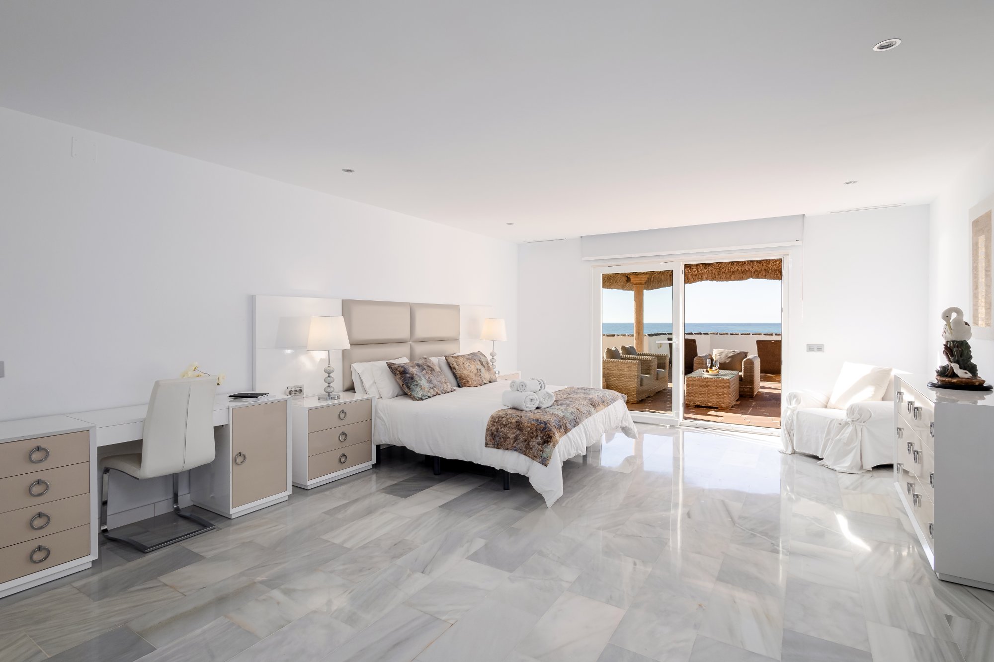 Villa Monterray master bedroom with sea views