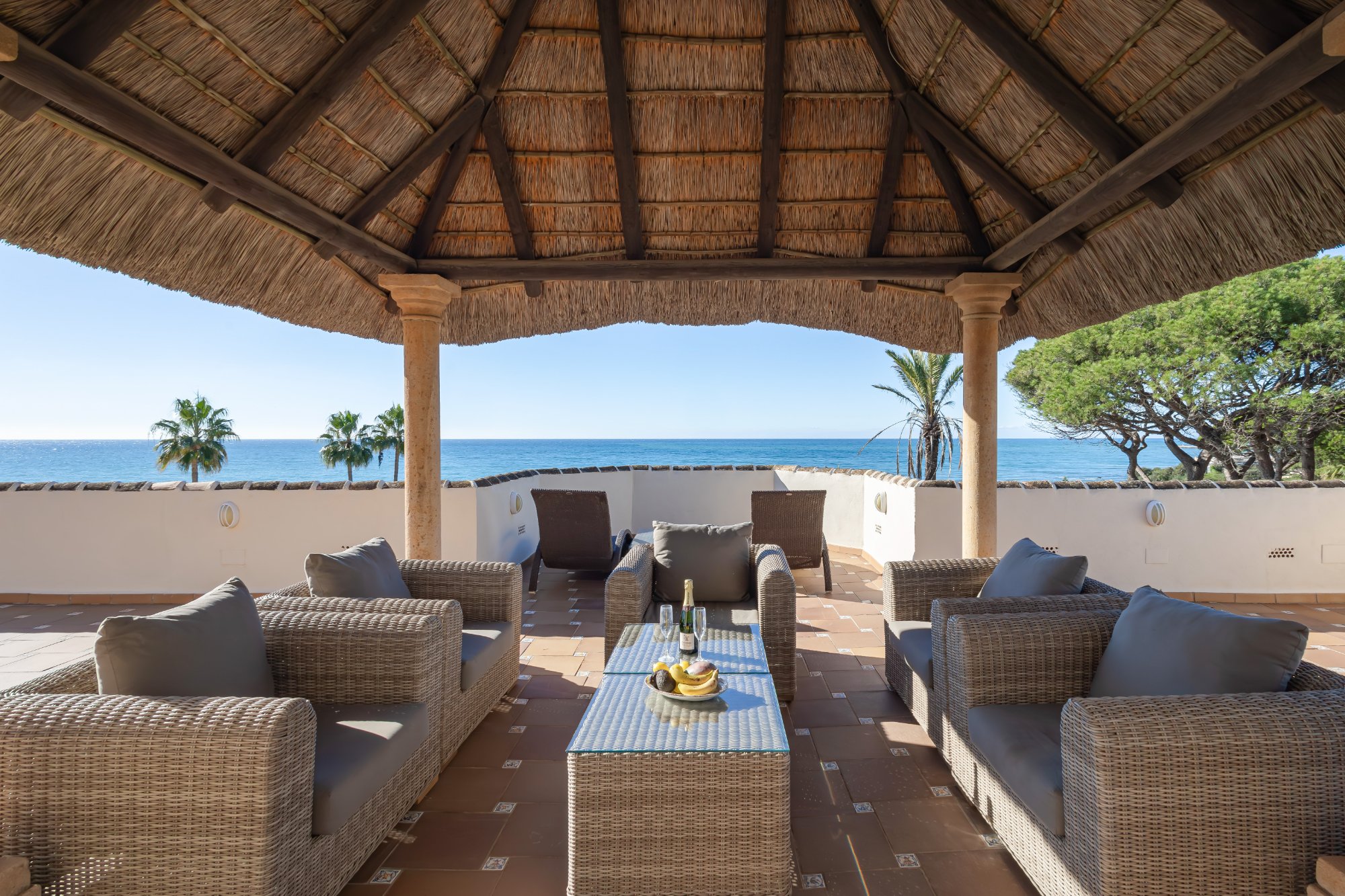 Villa Monterray terrace lounge with sea views